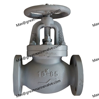 JIS F7307 MARINE CAST IRON ANGLE VALVE 10K 2&quot; ถึง 14&quot; DN50-DN450
