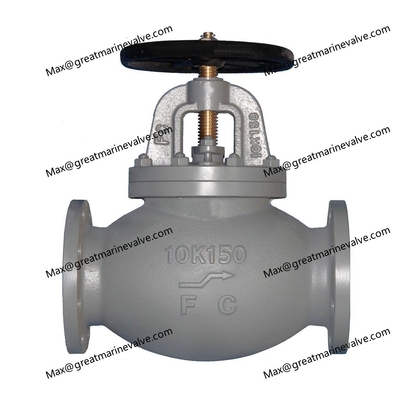 JIS F7307 MARINE CAST IRON ANGLE VALVE 10K 2&quot; ถึง 14&quot; DN50-DN450