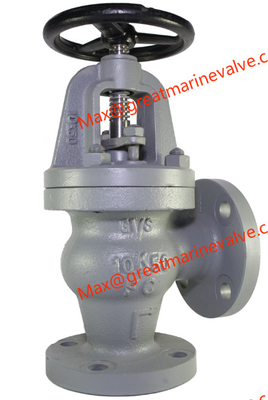JIS F7308 MARINE CAST IRON ANGLE VALVE 10K 2&quot; ถึง 14&quot; DN50-DN450